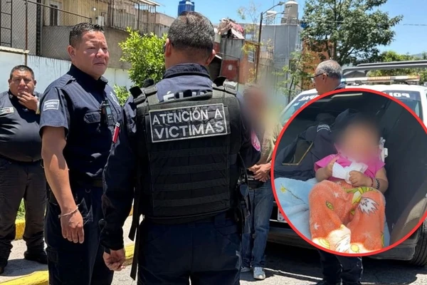 Polic&iacute;as de Ecatepec rescatan a beb&eacute; abandonado en taxi de app