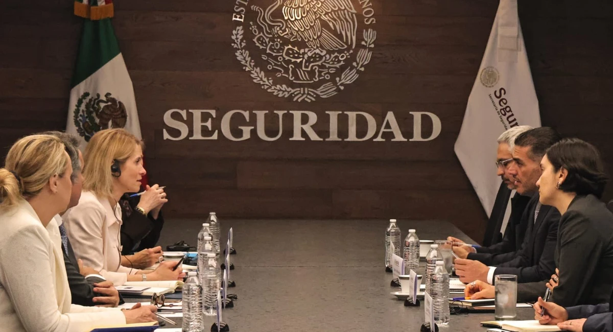 Harfuch se reúne con Kaja Kallas; hablan del combate al crimen organizado entre México y La Unión Europea Reunión de seguridad con la Unión Europea compromete mayor trabajo contra el crimen organizado