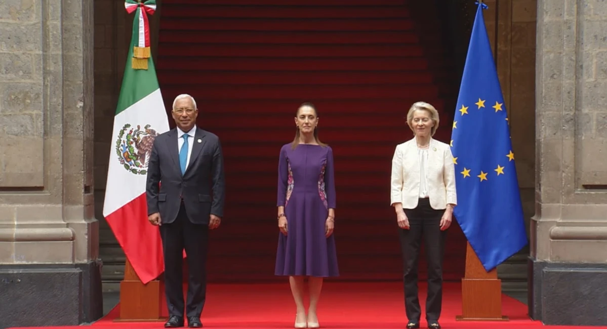 Sheinbaum recibe a la delegación de la Unión Europea en Palacio Nacional La presidenta recibió a la comisión de la Unión Europea