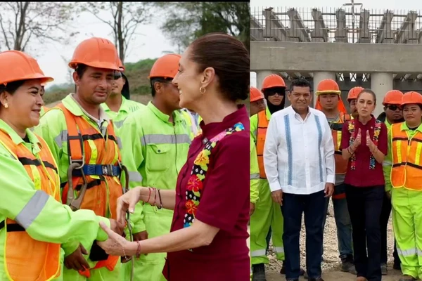 Claudia Sheinbaum supervisa ampliación de carretera Macuspana-Escárcega