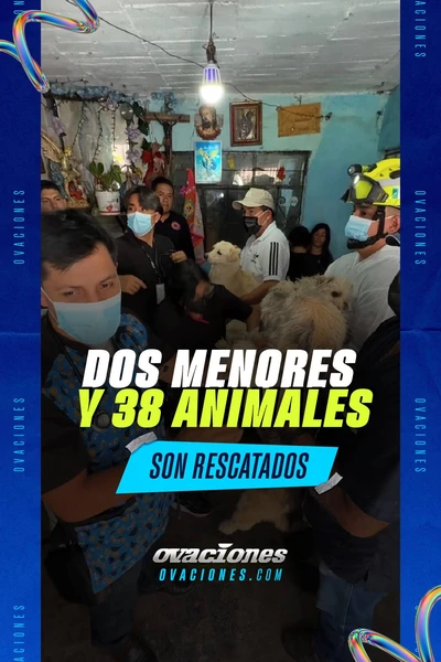 Dos menores y 38 animales son rescatados