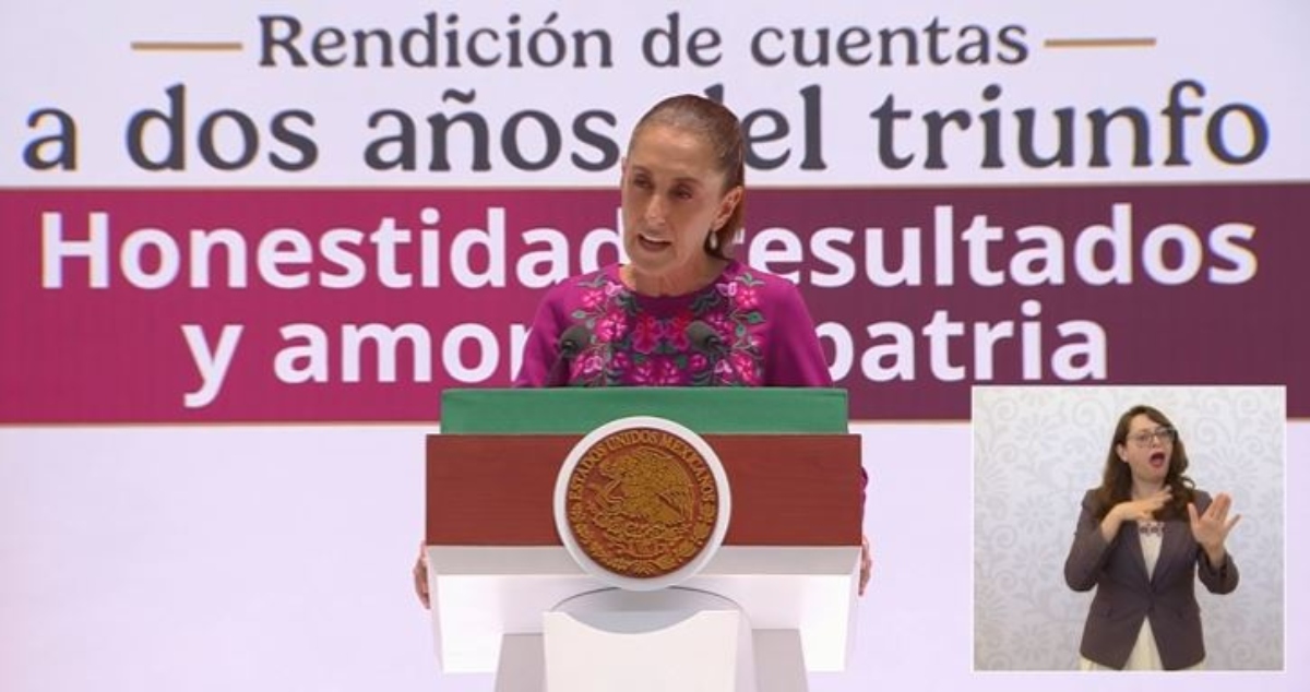 La patria no se vende, la patria se ama y se defiende": Claudia Sheinbaum durante su segundo informe La presidenta aseguró que se aprobó la ley para la inversión que acelerará inversión pública y mixta el segundo trimestre de 2026. Foto: Captura de pantalla X @Claudiashein