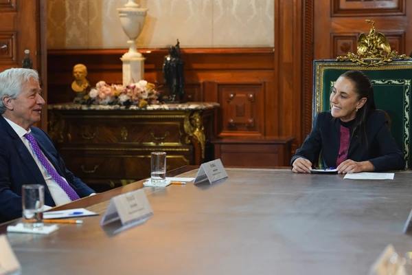 Jamie Dimon, director ejecutivo de J.P. Morgan visita a presidenta, Claudia Sheinbaum