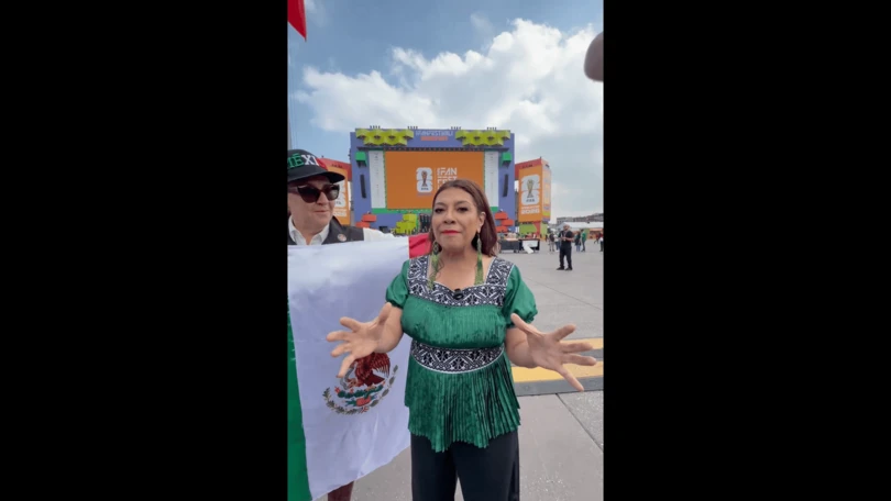 Clara Brugada cambia de sede para seguir el arranque del Mundial Se esperaba que la jefa de Gobierno de la CDMX estuviera en el Fan Fest del Zócalo. Foto: Captura de pantalla