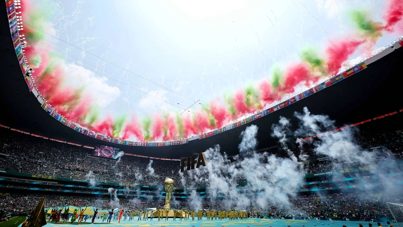 Minuto a minuto: así fue el triunfo de México vs Sudáfrica en la inauguración del Mundial 2026 Los primeros en salir a la cancha a calentar fueron los mexicanos. Foto: FIFA