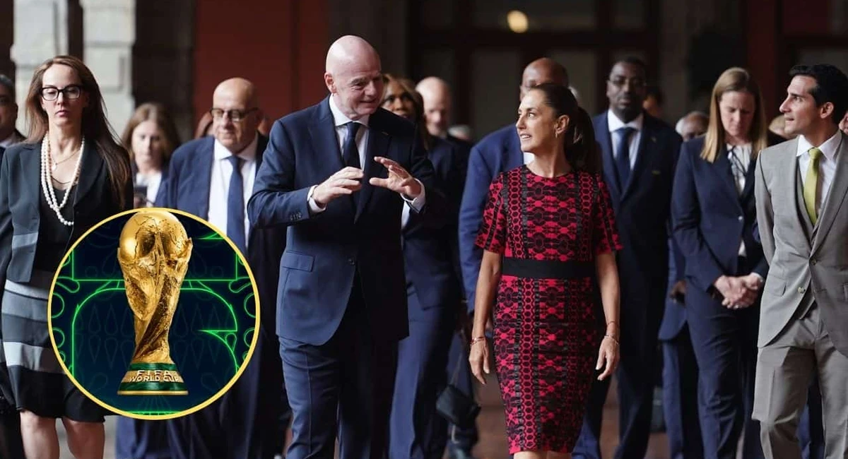 El Mundial llega al Palacio Nacional; Sheinbaum recibe al presidente de la FIFA Foto: @Claudiashein