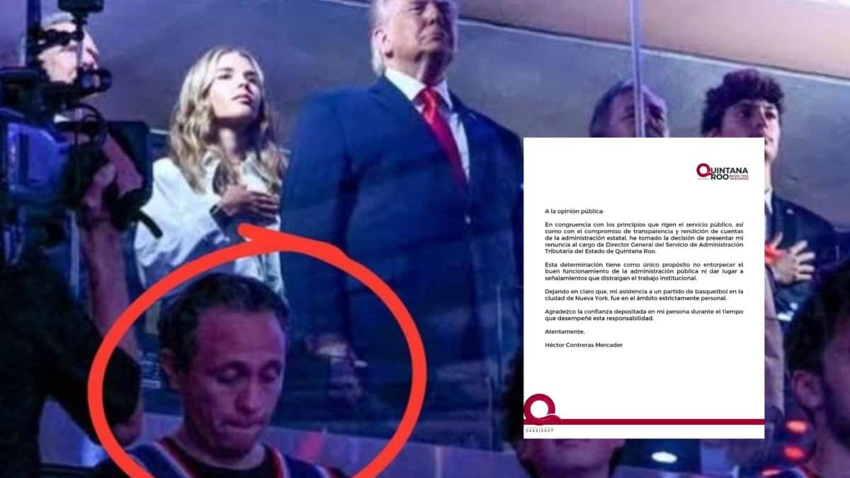 Renuncia Héctor Contreras Mercader al SAT en Quintana Roo El funcionario fue captado por accidente en las fotografías donde se encontraba Donald Trump. Foto: Especial