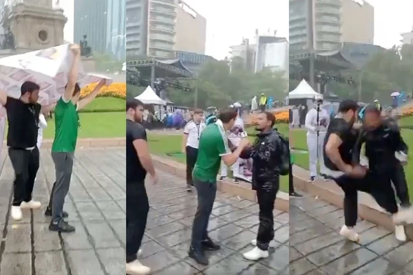 Aficionados se enfrentan con madres buscadoras en el Ángel de la Independencia durante festejos