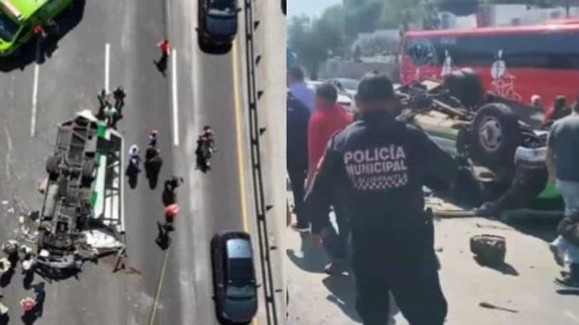Caos vehicular por accidente en autopista México-Pachuca Un autobús y un microbús se impactaron en la México- Pachuca. Fotos: X @HalconOnce /@LuisCardenasMX