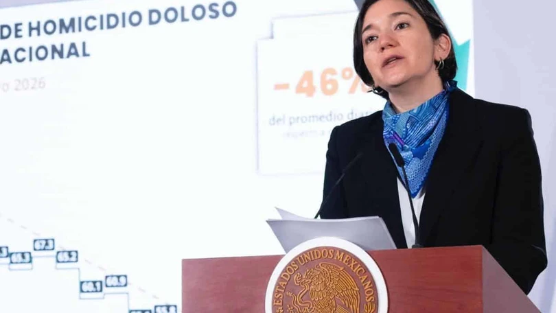 Marcela Figueroa present&oacute; la cifra m&aacute;s baja de homicidios para un mayo desde 2015. Foto: Captura de pantalla Youtube @Gobierno de M&eacute;xico
