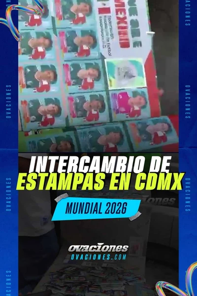 Intercambio de estampas del Mundial en CDMX