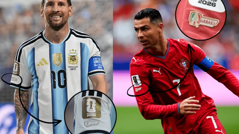 ¿Por qué Messi y Cristiano Ronaldo usan un parche especial en sus camisetas? La FIFA creó un parche para las leyendas y Messi y Cristiano ya lo portan. Foto: MexSport.