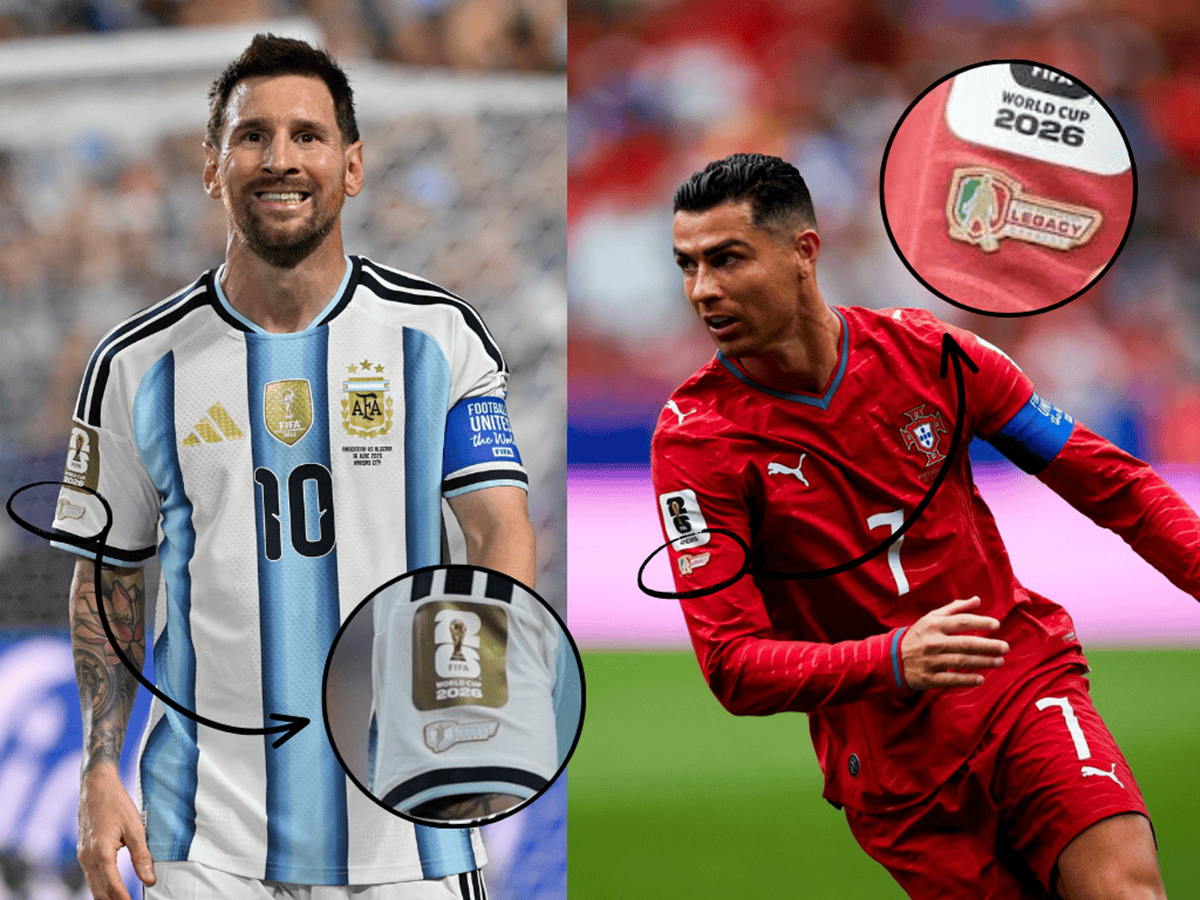 ¿Por qué Messi y Cristiano Ronaldo usan un parche especial en sus camisetas? La FIFA creó un parche para las leyendas y Messi y Cristiano ya lo portan. Foto: MexSport.