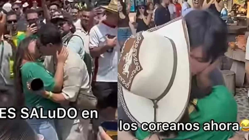 Chingu Amiga exhibe a coreanos previo al partido México vs. Corea del Sur En redes sociales se han viralizado diversos videos de coreanos y mexicanas besándose. Foto: Youtube @ChinguAmiga