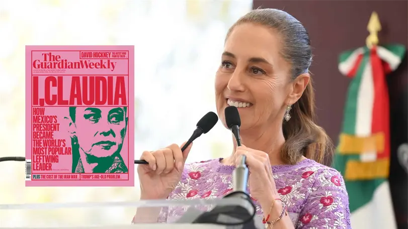The Guardian da portada a Sheinbaum: la lideresa de izquierda más popular del mundo La presidenta, según el diario enfrenta una crisis de desapariciones en México. Foto: Especial