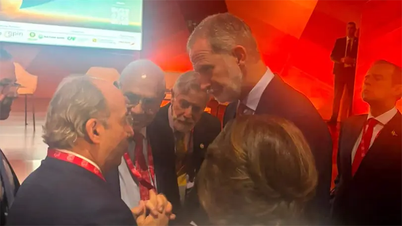 Felipe Calderón se reúne con rey Felipe VI de España Felipe Calderón Hinojosa y el rey Felipe VI de España en el Club de Madrid. Foto: X @FelipeCalderon