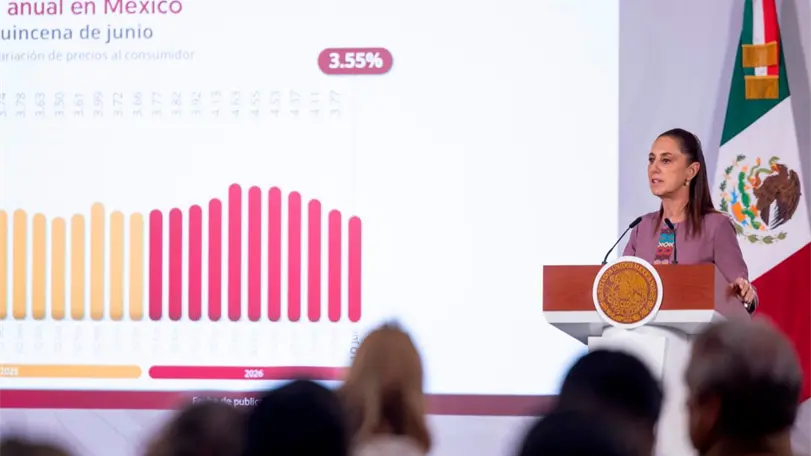 Sheinbaum presume baja inflación y fortaleza económica Sheinbaum vinculó la baja de la inflación con el control de precios y el impulso de la construcción y la vivienda. Foto: Presidencia