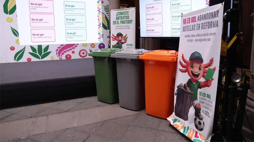 Gobierno CDMX instala 756 contenedores para manejo de residuos en Mundial Las autoridades harán la prueba del programa en el Mundial, pero buscan que sea permanente. Foto: @GobCDMX