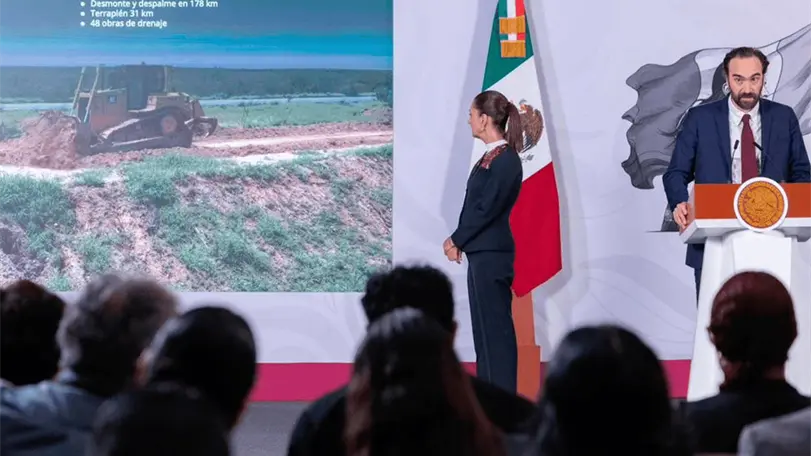 El Gobierno de M&eacute;xico report&oacute; avances en los corredores ferroviarios y confirm&oacute; que las primeras l&iacute;neas de pasajeros comenzar&aacute;n operaciones en 2027. Foto: Presidencia.