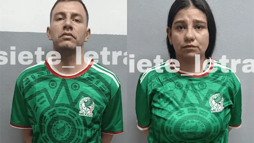 Alfredo Rojas y Jennifer Beltr&aacute;n intentaron camuflajearse con playeras de la Selecci&oacute;n Mexicana | FOTOS: @siete_letras