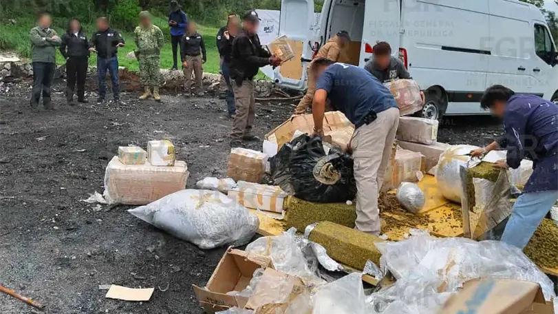 Incinera FGR m&aacute;s de 400 kilos de narc&oacute;ticos en Teotihuac&aacute;n