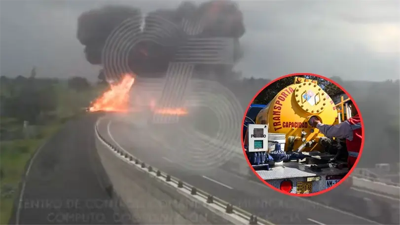 Fuerte explosi&oacute;n sacude la M&eacute;xico-Veracruz; esto provoc&oacute; el incendio de la pipa