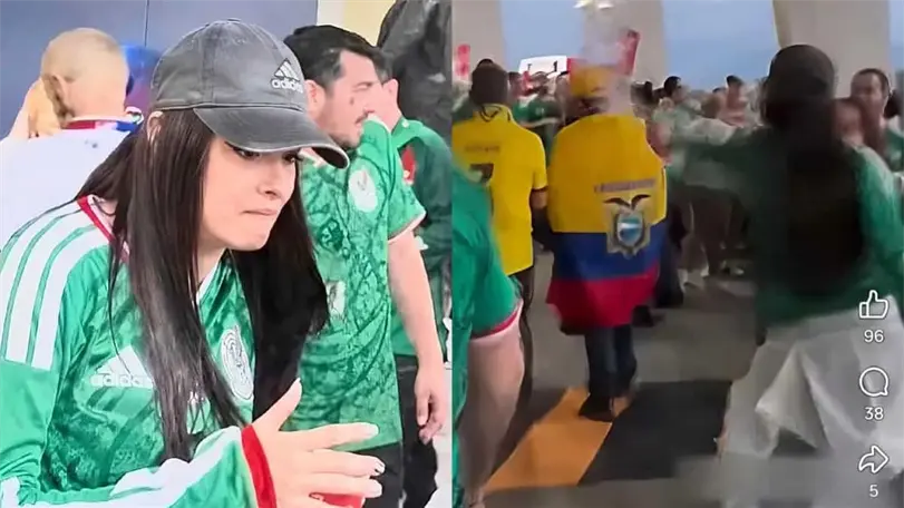 No nos representa: Ella es Emilia Chomer, la mujer señala por arrojar cerveza a aficionados de Ecuador Las redes sociales de la mujer desaparecieron y no ha salido a desmentir el hecho. Foto: Redes Sociales