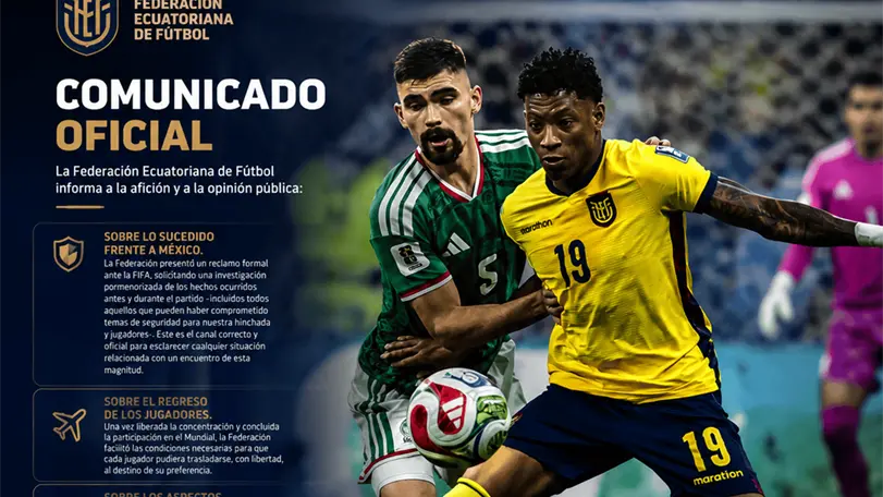 ¿Se queja de México? El misterioso comunicado de Ecuador en el que confirma un reclamo ante la FIFA Ecuador denuncia partido vs México. Foto: MexSport y ChatGpt.