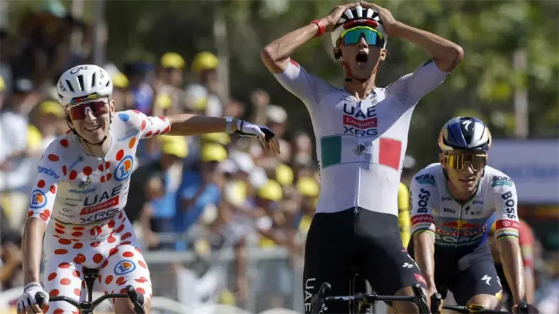 Victoria de Isaac del Toro en Montjuic en Tour de Francia Isaac Del Toro ganó la segunda etapa del Tour de Francia. Foto: EFE