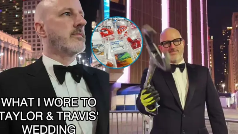 Influencer vende basura de la boda de Taylor Swift Él es el influencer que vendió la basura de la boda de Taylor Swift. Foto: TikTok @NYC Garbage