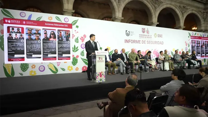 El secretario de Seguridad Ciudadana, Pablo Vázquez Camacho presentó el Informe Mensual de SeguridadCortesía: SSC