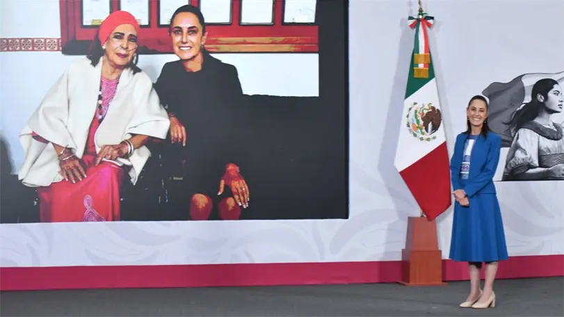 Sheinbaum despide a Elsa Aguirre, símbolo del cine de oro mexicano Durante la conferencia mañanera, la presidenta despidió a la primera actriz, Elsa Aguirre. Foto: Cuartoscuro