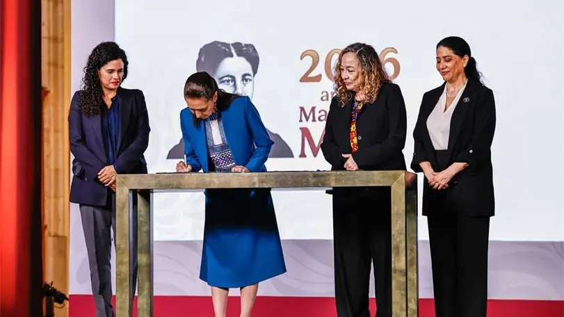 Claudia Sheinbaum defendi&oacute; la creaci&oacute;n de una Ley General del Feminicidio y asegur&oacute; que ning&uacute;n exfuncionario acusado de violencia contra las mujeres recibir&aacute; protecci&oacute;n del gobierno. Foto: Aracely Mart&iacute;nez