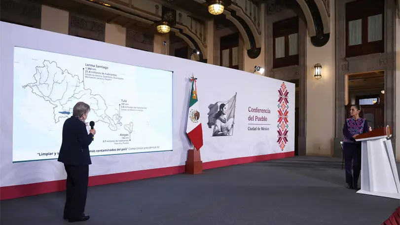 El gobierno federal present&oacute; la estrategia para recuperar los r&iacute;os Atoyac, Lerma-Santiago y Tula mediante obras hidr&aacute;ulicas, restauraci&oacute;n ambiental y control de la contaminaci&oacute;n. Foto: Presidencia