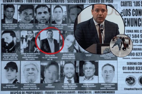 "El Acapulco", señalado por agredir a recepcionista, apareció en narcovolantes junto a Rocha Moya e Inzunza