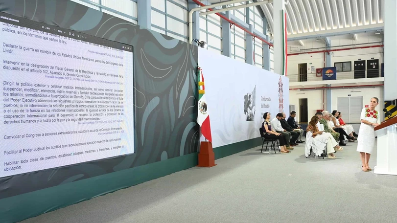 Claudia Sheinbaum confirm&oacute; que M&eacute;xico no particip&oacute; en la cumbre convocada por Marco Rubio al considerar que no corresponde al &aacute;mbito de la relaci&oacute;n bilateral. Foto: Presidencia