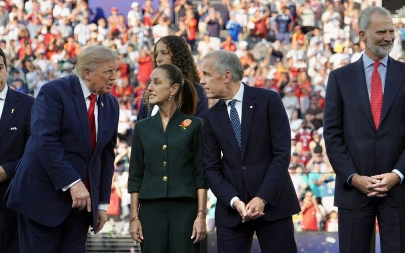 Sheinbaum destaca unidad de Norteam&eacute;rica tras coincidir con Trump y Carney en el Mundial