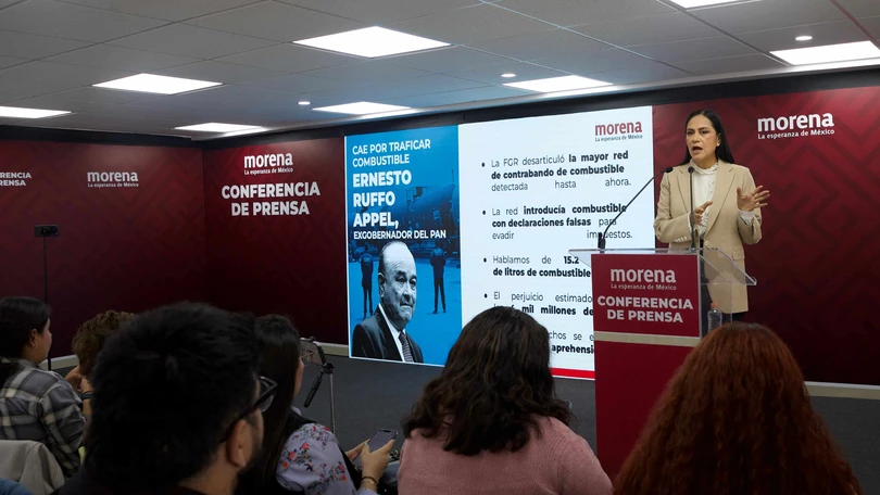 La presidenta nacional de Morena, Ariadna Montiel, dijo que Ernesto Ruffo Appel es un delincuente. Foto: Morena