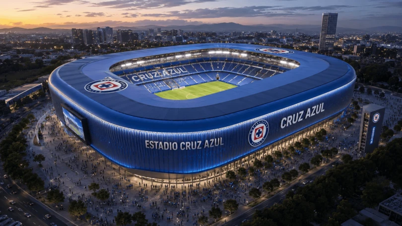 Cruz Azul está más cerca de tener estadio propio; Víctor Velázquez revela la fecha El presidente de Cruz Azul dijo que la construcción del Estadio de Cruz Azul es prioridad para su administración. Foto: Generada con IA