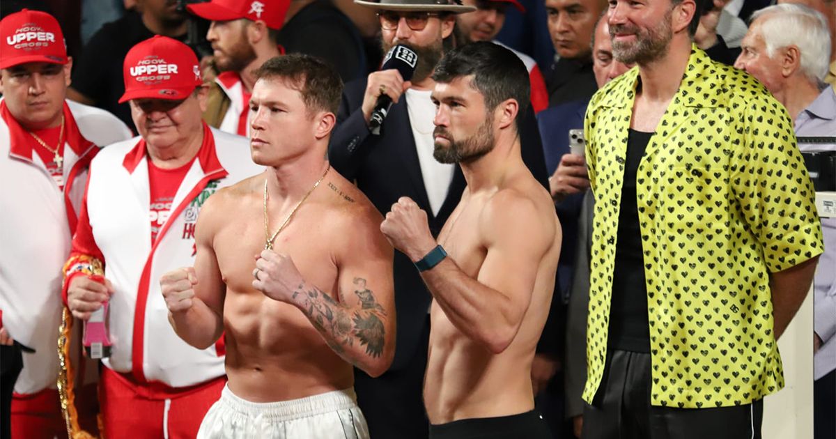 Canelo Álvarez y John Ryder dan el pesaje y se declaran listos para pelear Canelo Álvarez y John Ryder dan el pesaje y se declaran listos para pelear