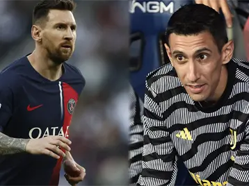 Imagen de la nota: A Messi le llevarían a su compadre Di María al Inter Miami
