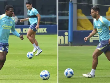 Imagen de la nota: Sebastián Cáceres, listo para Clásico Joven ante Cruz Azul; Javairo y Aguirre, también al parejo en América