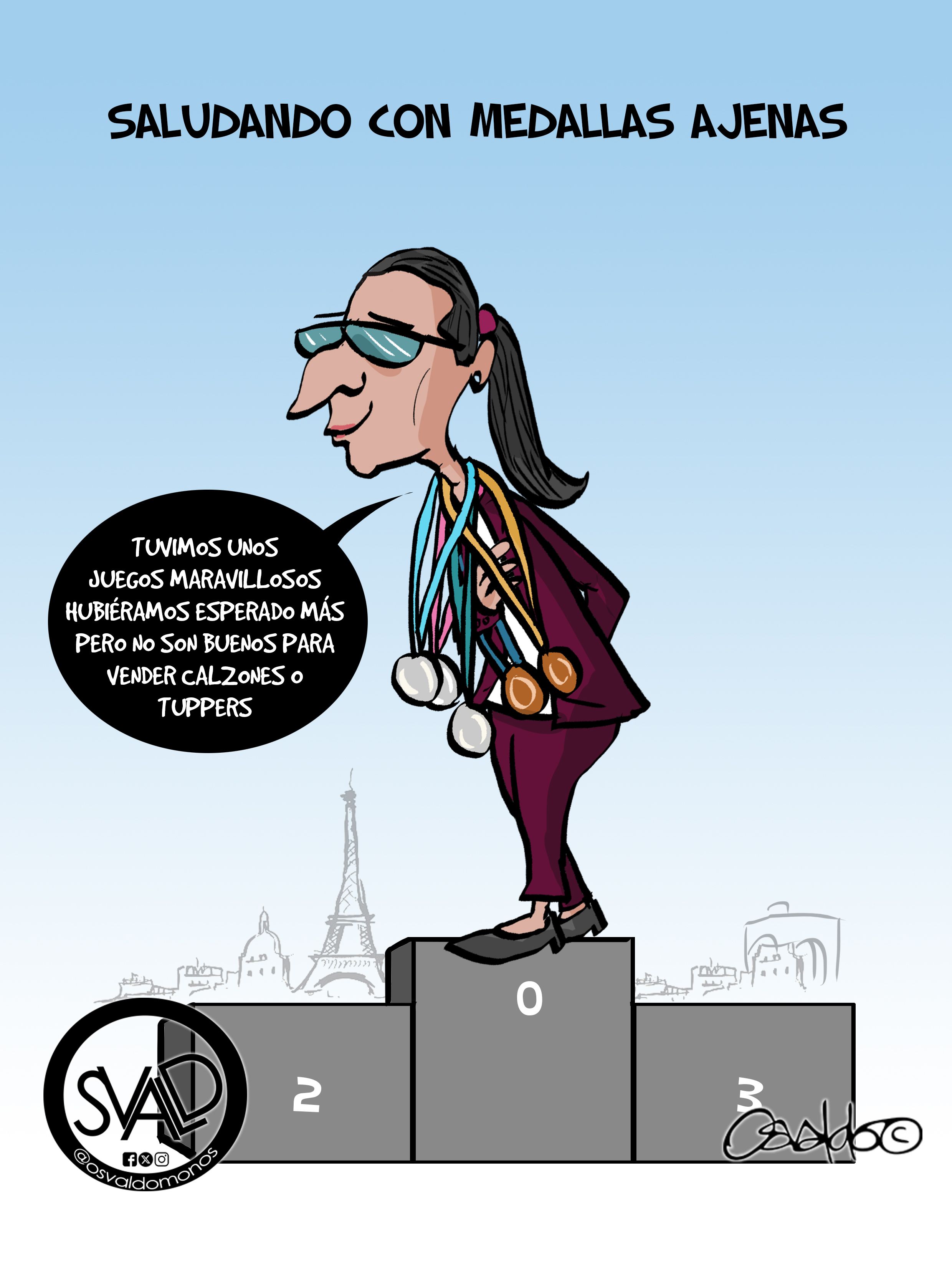 Saludando con medallas ajenas