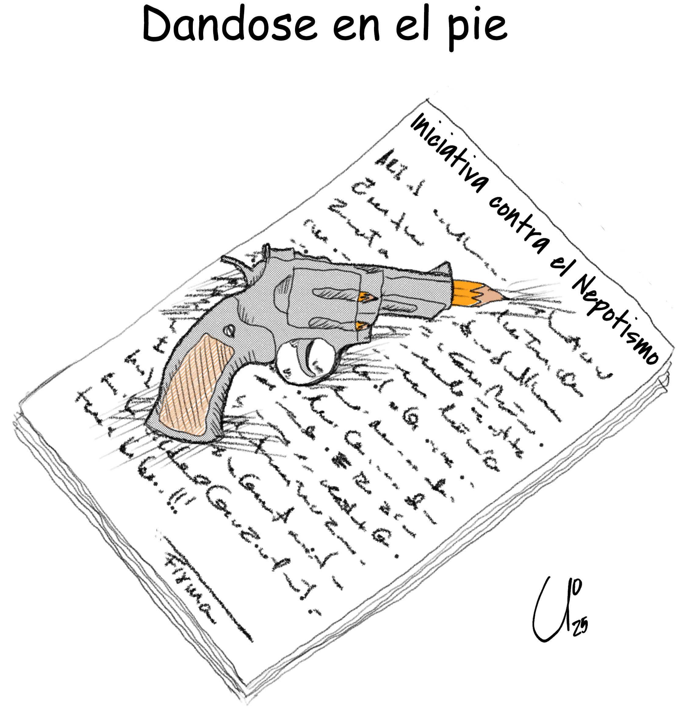 Dandose en el pie