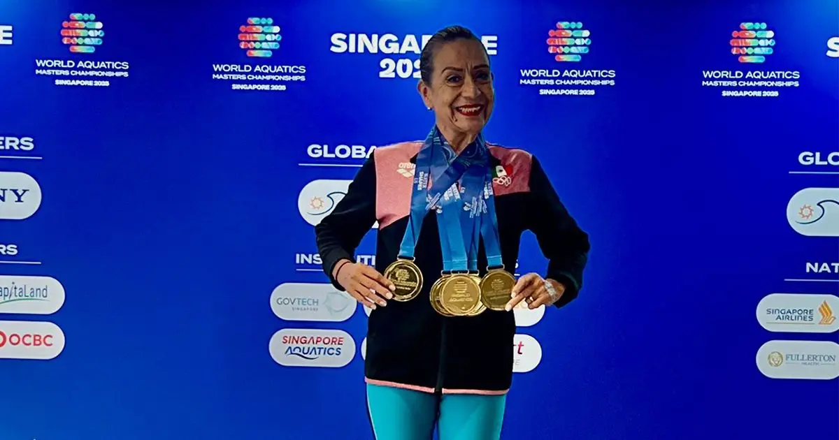 “Mis gastos los solvento yo”: Lili Vaca, multimedallista Máster mexicana de natación Foto: Cortesía