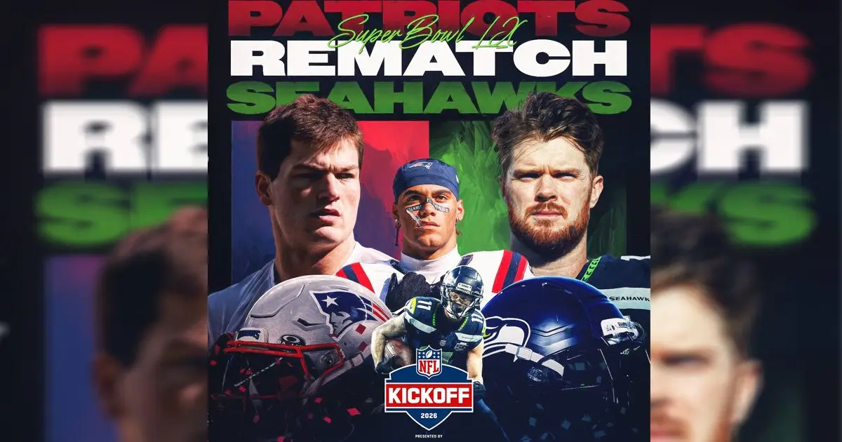 NFL revela su calendario 2026: Seattle Seahawks abren la temporada ante New England Patriots en revancha del Super Bowl LX